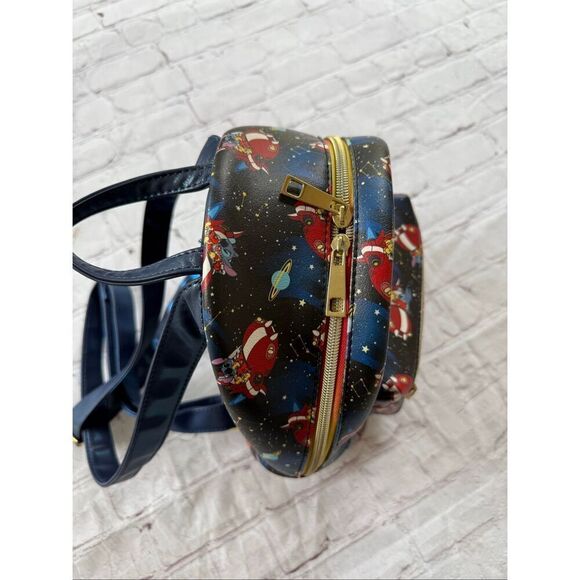 Loungefly Disney Stitch In Space All Over Print Mini Backpack Black Celestial main image 13